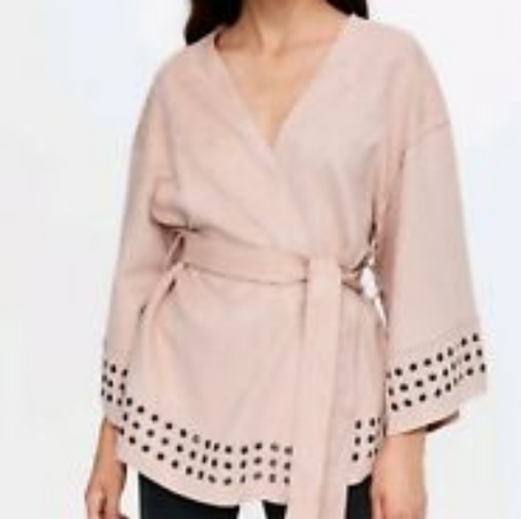 Zara Kimono Faux Suede Jacket - Picture 1 of 5